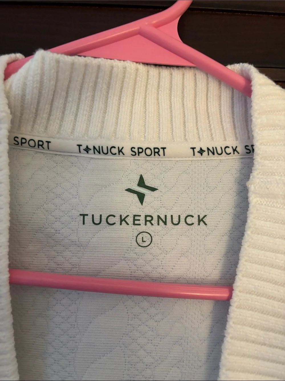 Tuckernuck Light Blue Quilted Cotton Cardigan with Cream Trim